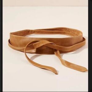 ADA handbags Cognac Tan Leather Women's tie Belt